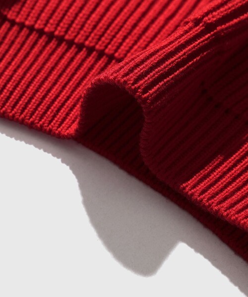 ADAM ET ROPE'（アダムエロペ）の「《別注》【BATONER/バトナー】EX SOLIDWOOL RIB SKIPPER（ニット/セーター・メンズ・ブラック/ダークブラウン/レッド・2/3/4）」の16枚目の写真