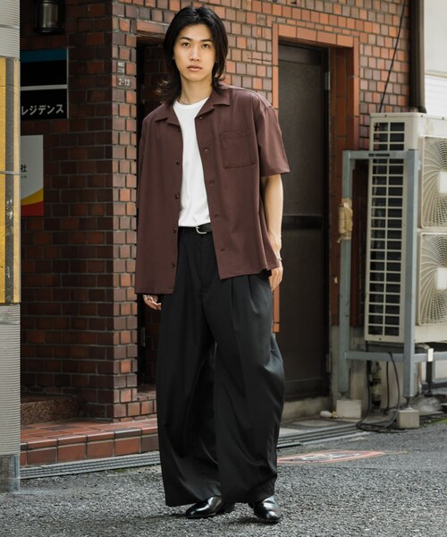 SENSE OF PLACE by URBAN RESEARCH(センスオブプレイスバイアーバンリサーチ)の「オープンカラールーズシャツ(5分袖)ll(シャツ/ブラウス・メンズ・BROWN/BLACK/GREIGE・S/M/L)」の20枚目の写真