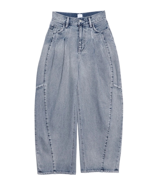 ELENDEEK（エレンディーク）の「PANEL TUCK DENIM WIDE PT（デニムパンツ・レディース・ブラック/アイスブルー・01/02）」の4枚目の写真
