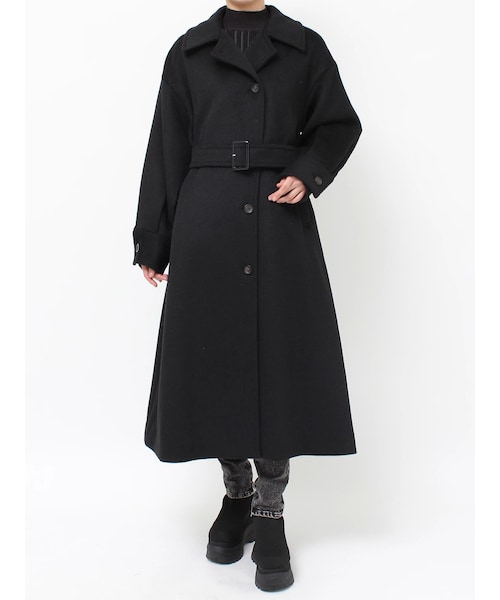 MURUA（ムルーア）の「スタンドネックダブルカラーコート（チェスターコート・レディース・グレー/ブラック/カーキ/キャメル・1/2）」の9枚目の写真