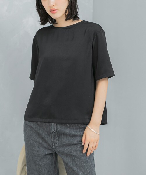 URBAN RESEARCH ROSSO（アーバンリサーチロッソ）の「UVカットサテンブラウス（Tシャツ/カットソー・レディース・MAUVEPINK/BLACK/OFF 1・Free）」の12枚目の写真