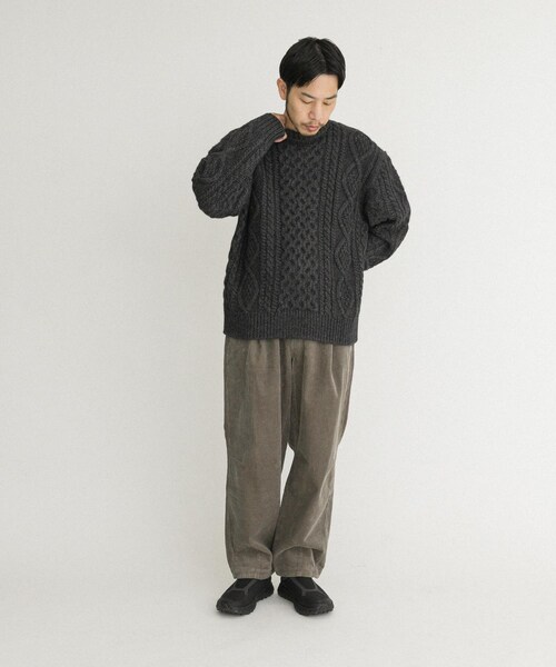 EKAL（エカル）の「アランニットプルオーバー（ニット/セーター・メンズ・チャコール/ブラウン/ネイビー・M/L）」の9枚目の写真