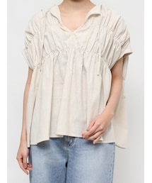 Ungrid | リネン混ギャザーノースリブラウス(シャツ/ブラウス)