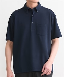 nissen | ドライワッフル　ボタンダウン半袖ビズポロ(ポロシャツ)