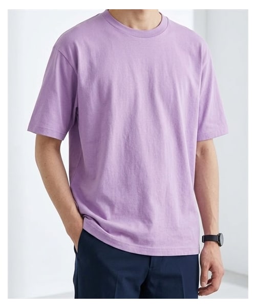 nissen（ニッセン）の「綿１００％無地クルーネック半袖Ｔシャツ（Tシャツ/カットソー・メンズ・ホワイト/デニム/チャコール/オートミール/ネイビー/ライトピンク/ライトパープル/シーブルー/ロイヤルブルー/フォレスト/アクア/ライトイエロー/オレンジ/レッド/バーガンディ/ブラック/ライトベージュ/サンドカーキ/キャメル/ダークブラウン/ダスティピンク/ダスティブルー/アーミーグリーン/セメント/サファリ/モスグレー/アシッドブルー・S/M/L/XL/XXL/XXXL/4XL/XXXXL/5XL）」の21枚目の写真