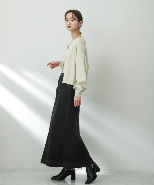 SENSE OF PLACE by URBAN RESEARCH(センスオブプレイスバイアーバンリサーチ)の「デニムフレアロングスカート(デニムスカート・レディース・BLACK/D.INDIGO・S/M)」の13枚目の写真