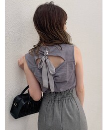 dazzlin | バックリボンノースリトップス(Tシャツ/カットソー)