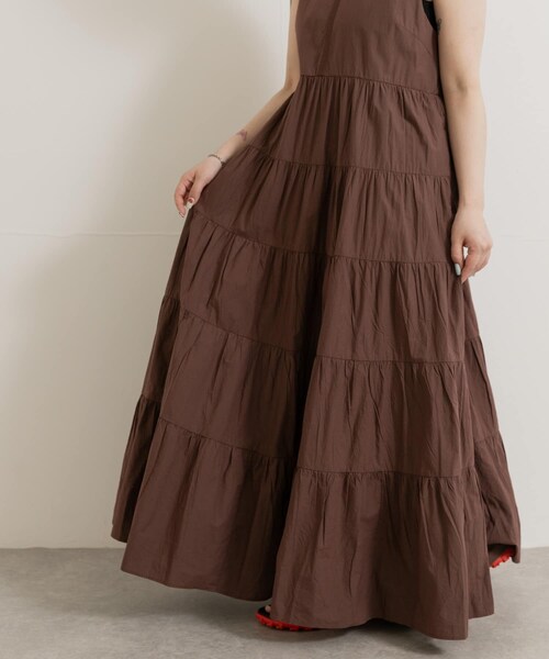 THE GOODLAND MARKET（ザグッドランドマーケット）の「FANAKA　Poplin tiered dress（ワンピース・レディース・58BRN/BLACK/024BLU・FREE）」の7枚目の写真