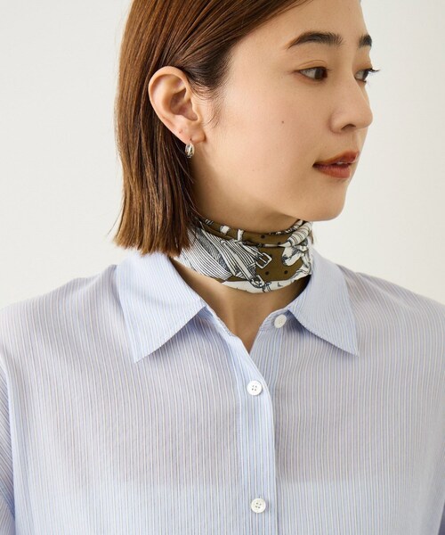 ROPE'(ロペ)の「キュプラコットン クロップドシャツブラウス/イージーケア(シャツ/ブラウス・レディース・ホワイト系/ブルー系・F)」の20枚目の写真