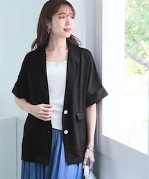 SMILE LAND | ＜大きいサイズ＞５分袖ルーズシルエットジャケット(カバーオール)