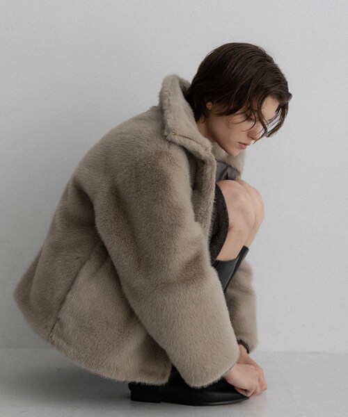 URBAN RESEARCH Sonny Label（アーバンリサーチサニーレーベル）の「フェイクファースタンドブルゾン（ブルゾン・レディース・アッシュグレー/ブラウン・Free）」の3枚目の写真