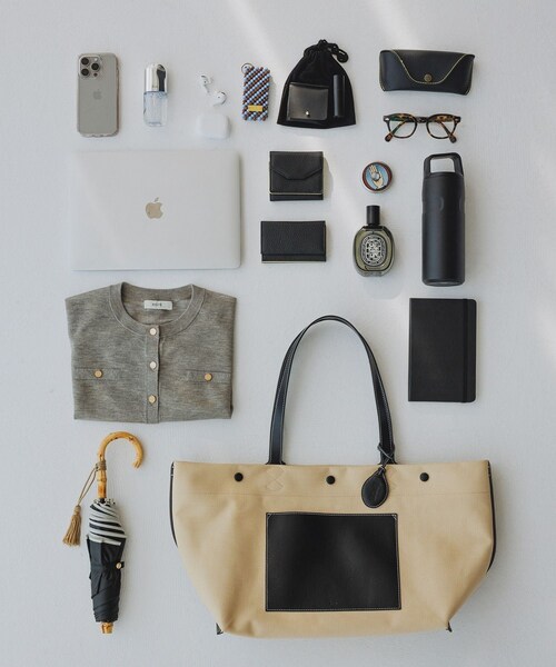 ROPE'（ロペ）の「【E'POR】【A4/PC対応・内側撥水・軽量】SAIL BAG(セイルバッグ)/26SS新型（トートバッグ・レディース・ブラウン/ベージュ・F）」の10枚目の写真