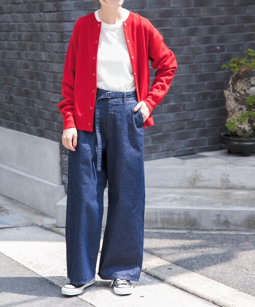 URBAN RESEARCH DOORS(アーバンリサーチドアーズ)の「FORK&SPOON JFデニムベルトセットルーズパンツ(デニムパンツ・レディース・ONEWASH/BLUE・1/2)」の6枚目の写真