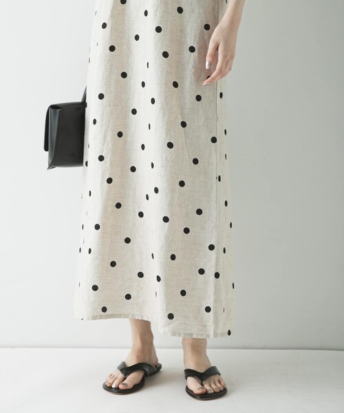 URBAN RESEARCH(アーバンリサーチ)の「フレンチスリーブリネンワンピース(ワンピース・レディース・BEIGE DOT/BEIGE/BLACK・36/38)」の17枚目の写真
