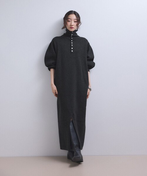 ADAM ET ROPE'（アダムエロペ）の「【WEB限定】2WAYニットポロワンピース（ワンピース・レディース・チャコール/グレー/ブラウン・F）」の11枚目の写真