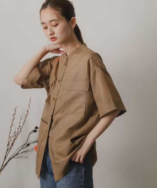 SENSE OF PLACE by URBAN RESEARCH（センスオブプレイスバイアーバンリサーチ）の「シアーミリタリージャケット（ミリタリージャケット・レディース・BROWN/IVORY・one）」の13枚目の写真