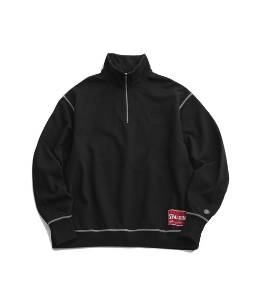 ADAM ET ROPE'（アダムエロペ）の「《別注》【SPALDING/スポルディング】EMBROIDERY HALF ZIP POLO SWEAT / UNISEX（スウェット・メンズ・ブラック/ライトグレー/ワイン・L/M）」の7枚目の写真