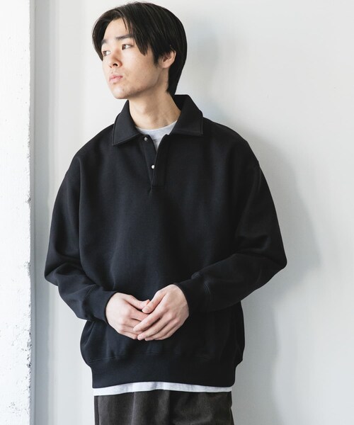 URBAN RESEARCH DOORS(アーバンリサーチドアーズ)の「裏起毛スウェットポロシャツ(スウェット・メンズ・GRAY/NAVY/BLACK・M/L)」の7枚目の写真