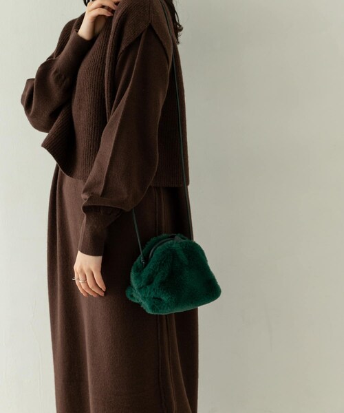 RODE SKO（ロデスコ）の「Anita Bilardi　ミニショルダーバッグ（ショルダーバッグ・レディース・P.BEIGE/GREEN・FREE）」の5枚目の写真