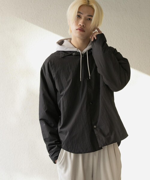 SENSE OF PLACE by URBAN RESEARCH(センスオブプレイスバイアーバンリサーチ)の「パデッドルーズシャツ(シャツ/ブラウス・メンズ・BLACK/L.BROWN/BEIGE/L.BLUE・M/L)」の7枚目の写真