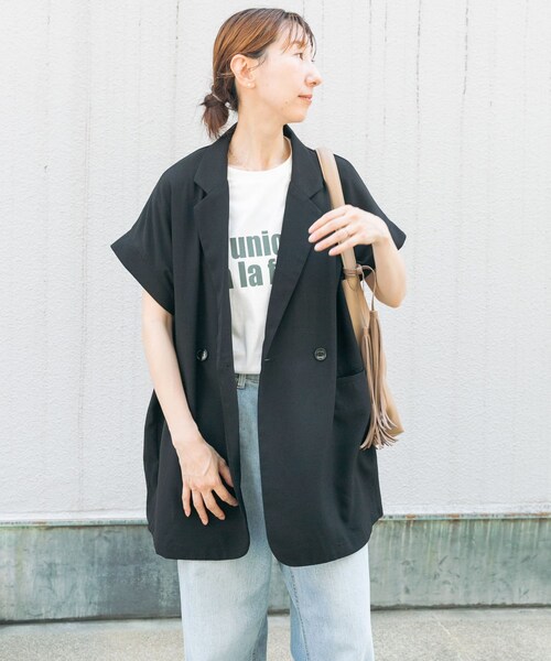 ITEMS URBANRESEARCH（アイテムズ アーバンリサーチ）の「リネンライクジレ（ベスト・レディース・BLK/BEG・FREE）」の3枚目の写真