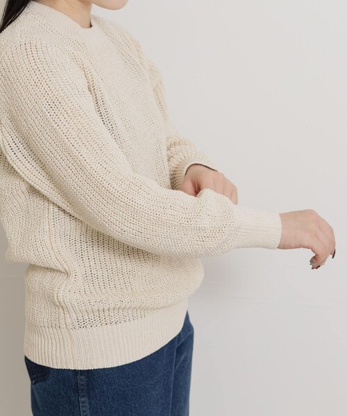 THE GOODLAND MARKET（ザグッドランドマーケット）の「米富繊維　WASHI COTTON TAPE KNIT PULLOVER（ニット/セーター・レディース・62BLUE/14BLACK/40IVORY/50LIME・1/3）」の7枚目の写真