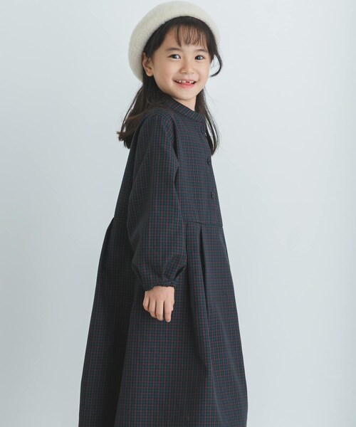 URBAN RESEARCH DOORS（アーバンリサーチドアーズ）の「『親子リンク』『UR TECH』チェック柄ワンピース(KIDS)（ワンピース・キッズ・BROWN/NAVY・105/120/135）」の21枚目の写真