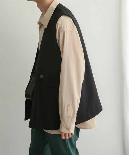 SENSE OF PLACE by URBAN RESEARCH(センスオブプレイスバイアーバンリサーチ)の「ダブルテーラードベスト(ベスト・メンズ・BLACK/GREEN/L.KHAKI/BLUE/OLIVE・M/L)」の22枚目の写真