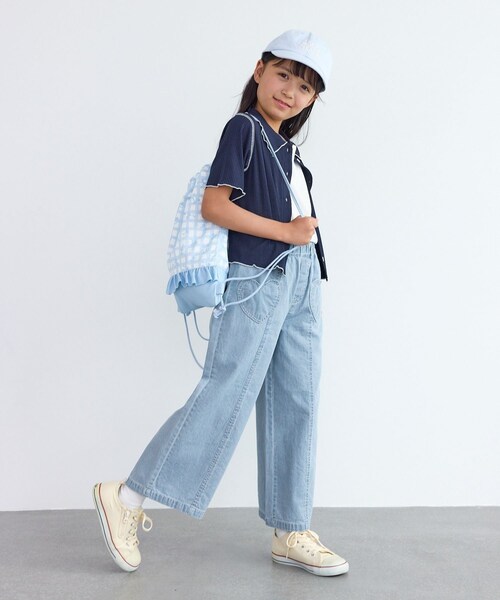ROPE' PICNIC(ロペピクニック)の「【KIDS/キッズ】ハートポケットストレートワイドデニムパンツ(デニムパンツ・キッズ・ネイビー/サックス・L/M/S)」の15枚目の写真