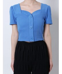 EMODA | フロントボタンショートリブトップ(Tシャツ/カットソー)