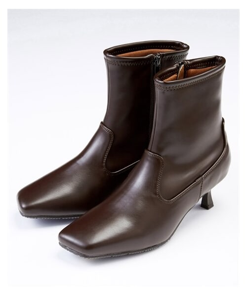 nissen（ニッセン）の「オブリークトゥブーツ（ワイズ４E）（防水・防滑）ACQUA PALETTE（アクアパレット）（ブーツ・メンズ・黒/ブラウン/黒×シルバーヒール・M=23.0~23.5cm/4E/L=24.0~24.5cm/4E/LL=25.0~25.5cm/4E/3L=26.0~26.5cm/4E）」の2枚目の写真