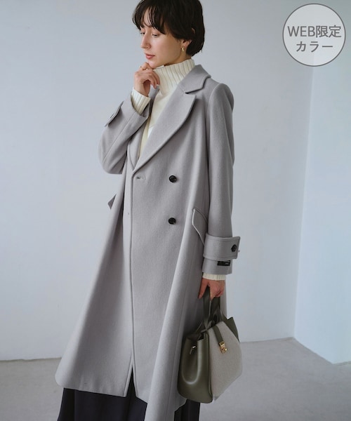 ROPE' PICNIC（ロペピクニック）の「JAPAN FABRIC ダブルチェスターコート/一部WEB限定カラー（チェスターコート・レディース・ブラック/グレー/グレー系/ベージュ系・F）」の3枚目の写真