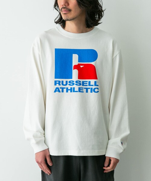 URBAN RESEARCH Sonny Label（アーバンリサーチサニーレーベル）の「『別注』RUSSELL ATHLETIC×SonnyLabel　プリントヘビージャージーロングTシャツ（Tシャツ/カットソー・メンズ・ホワイト/アッシュグレー/チャコール・M/L）」の14枚目の写真