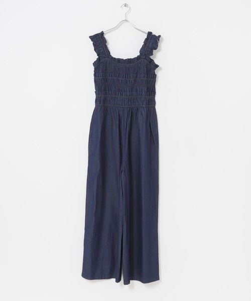 URBAN RESEARCH Sonny Label(アーバンリサーチサニーレーベル)の「フリルシャーリングサロペット(つなぎ/オールインワン・レディース・ブラック/インディゴ・36/38)」の21枚目の写真