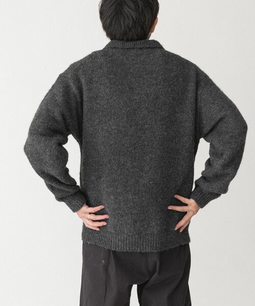 EKAL（エカル）の「シャギーニットポロプルオーバー（ニット/セーター・メンズ・グレー/ブラウン/フォーレンリーブス・M/L）」の18枚目の写真