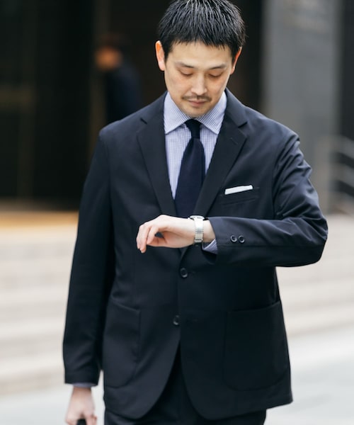 URBAN RESEARCH DOORS(アーバンリサーチドアーズ)の「LIFE STYLE TAILOR リネンライクコンフォータブルジャケット(テーラードジャケット・メンズ・NAVY/GRAY/OLV BROWN・S/M/L/XL)」の3枚目の写真