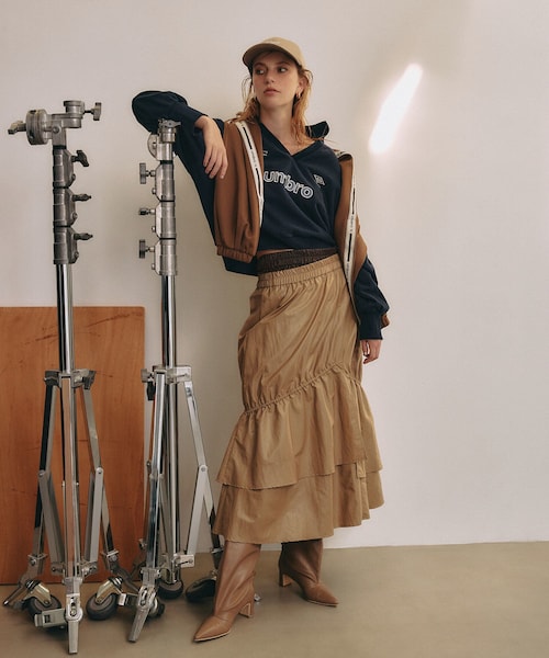 VIS（ビス）の「【umbro】VIS別注ユニフォームスウェット（スウェット・レディース・ライトグレー/オフホワイト/ネイビー・F）」の8枚目の写真