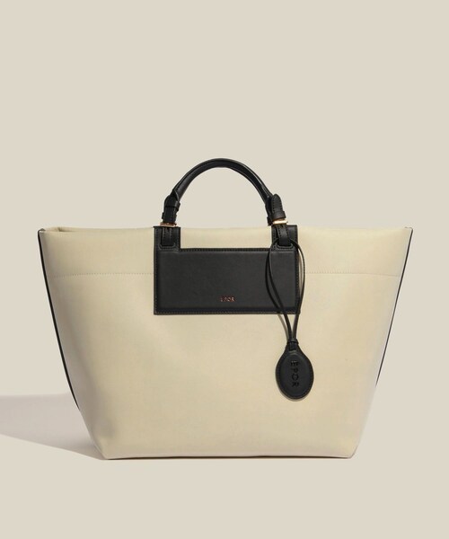 ROPE'（ロペ）の「【E'POR】【A4/PC対応・撥水加工・軽量】BOAT BAG Large（トートバッグ・レディース・ブラック/キナリ・F）」の6枚目の写真