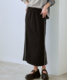 nissen | ＜大きいサイズ＞ サイドラインカットソースカート（ゆったりヒップ）(スカート)