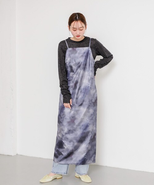 SENSE OF PLACE by URBAN RESEARCH（センスオブプレイスバイアーバンリサーチ）の「ボカシプリントキャミワンピース（ワンピース・レディース・BLACK/BLUE/GREEN・COMPACT/one）」の8枚目の写真