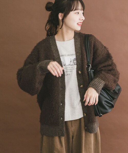 ITEMS URBANRESEARCH（アイテムズ アーバンリサーチ）の「シャギービッグカーディガン（カーディガン/ボレロ・レディース・BEG/L.GRY/BRN・Free）」の7枚目の写真