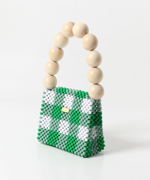 URBAN RESEARCH DOORS(アーバンリサーチドアーズ)の「TOOS wood ball handbag(ハンドバッグ・レディース・green/chk・one)」の4枚目の写真