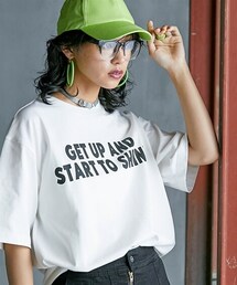 nissen | 大きいサイズ 綿100％ロゴプリントＴシャツ GEVS.(Tシャツ/カットソー)