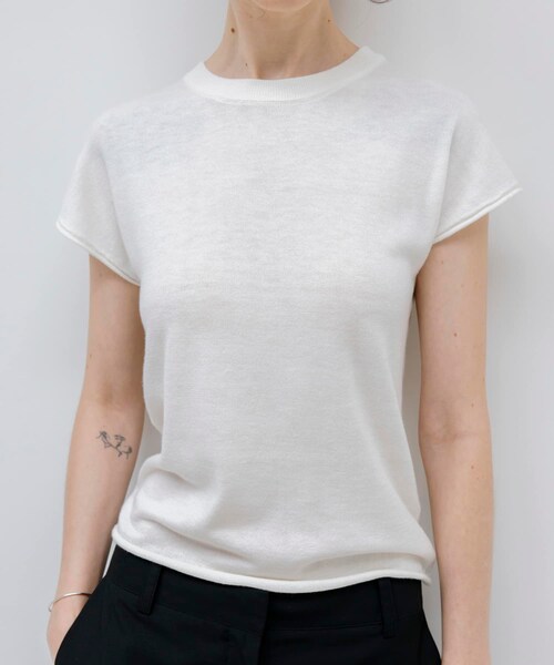 URBAN RESEARCH（アーバンリサーチ）の「STUDIO DOE　French Sleeve Knit Top（ニット/セーター・レディース・GREY/BLACK/WHITE・S）」の5枚目の写真
