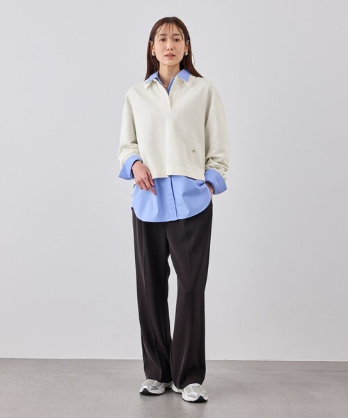 ROPE' PICNIC（ロペピクニック）の「スキッパースウェット（スウェット・レディース・ライトグレー/ホワイト/ネイビー/クリーム系・F）」の10枚目の写真