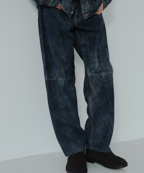 URBAN RESEARCH（アーバンリサーチ）の「『別注』SEVEN BY SEVEN×URBAN RESEARCH　LEATHER WIDE PANTS（その他パンツ・メンズ・BLACK/NAVY・M/L）」の19枚目の写真