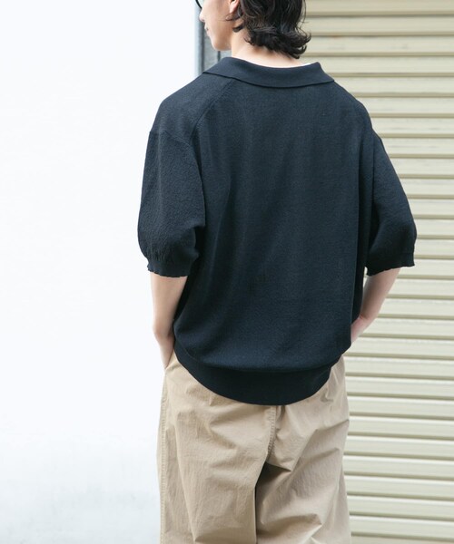 URBAN RESEARCH DOORS(アーバンリサーチドアーズ)の「FORK&SPOON リネンブレンドスキッパーニット(ニット/セーター・メンズ・LIGHTBLUE/BROWN/BLACK・4/5)」の9枚目の写真