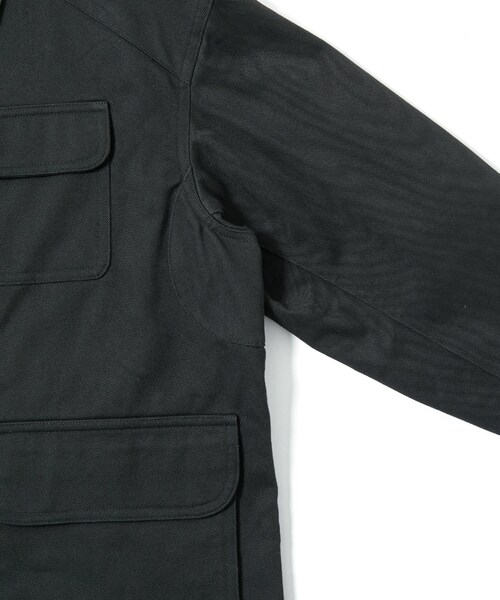 ADAM ET ROPE'（アダムエロペ）の「【KYOU】 NARCOLEPSY Homage Cotton Twill x Leather Jacket（カバーオール・メンズ・ブラック・1/2）」の6枚目の写真