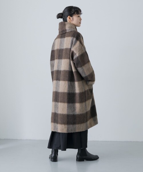 かぐれ（カグレ）の「Honnete　Shawl Collar Coat（テーラードジャケット・レディース・BrownCheck・one）」の5枚目の写真
