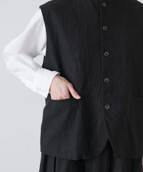 かぐれ(カグレ)の「リネンコットンワイドベスト(ベスト・レディース・BLACK・Free)」の12枚目の写真